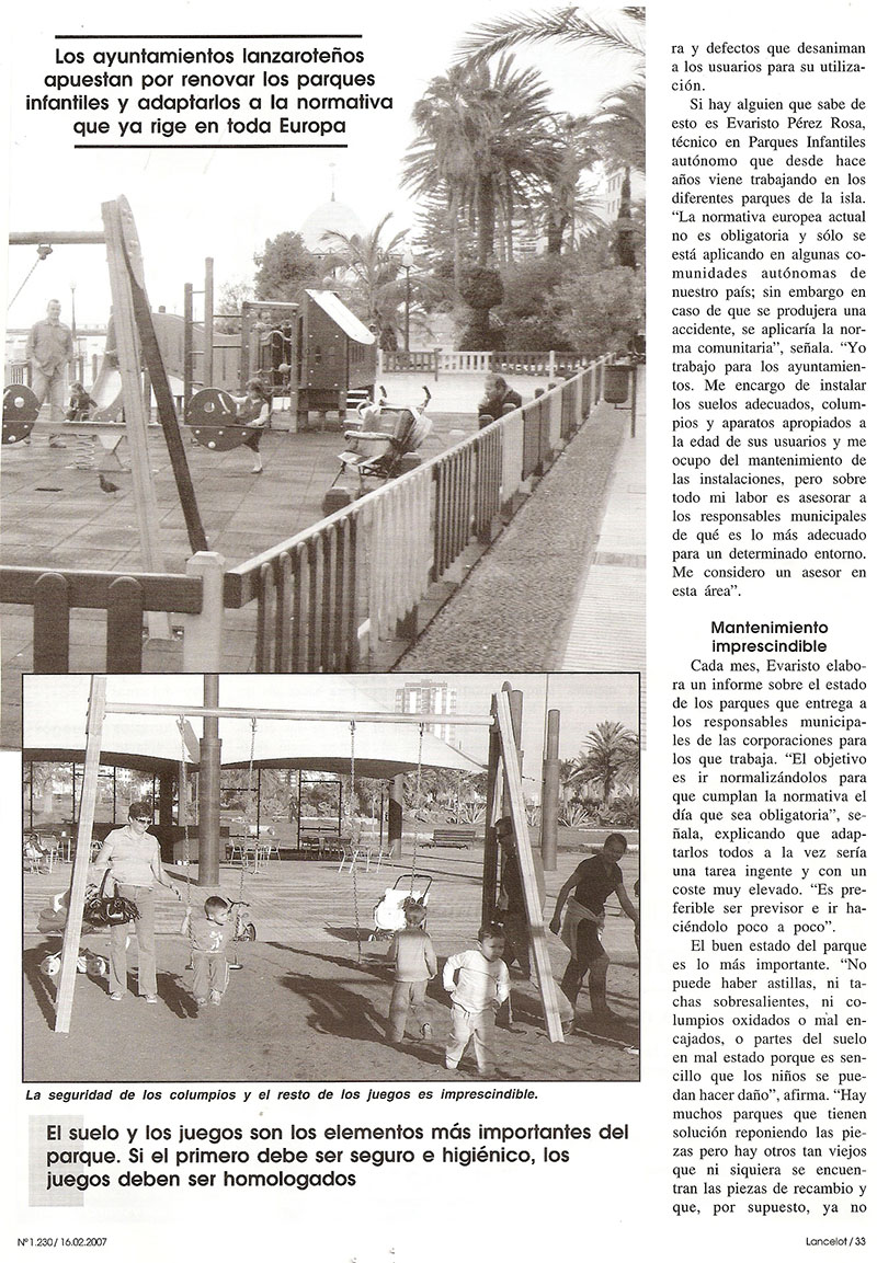 recorte de prensa en revista lancelot